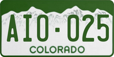 CO license plate AIO025