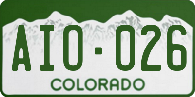 CO license plate AIO026
