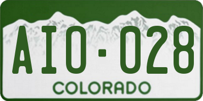 CO license plate AIO028