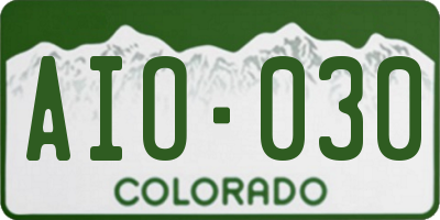 CO license plate AIO030
