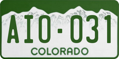 CO license plate AIO031