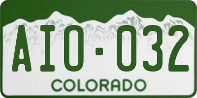 CO license plate AIO032