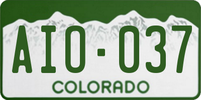 CO license plate AIO037