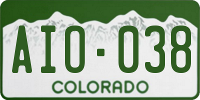 CO license plate AIO038