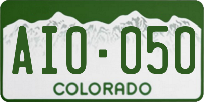 CO license plate AIO050