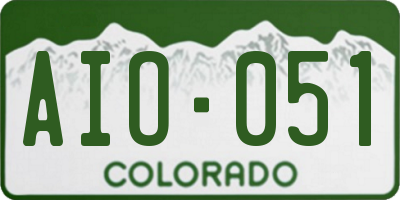 CO license plate AIO051