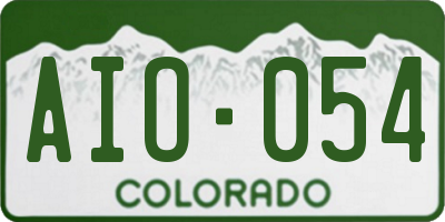 CO license plate AIO054