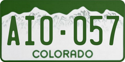 CO license plate AIO057