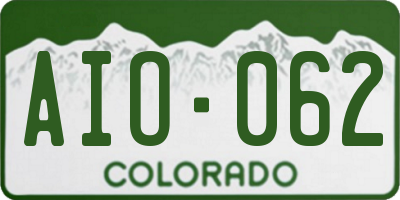 CO license plate AIO062