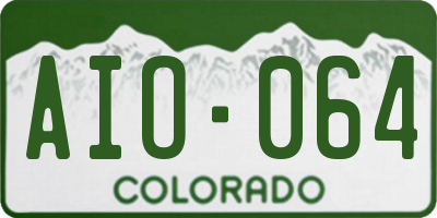 CO license plate AIO064