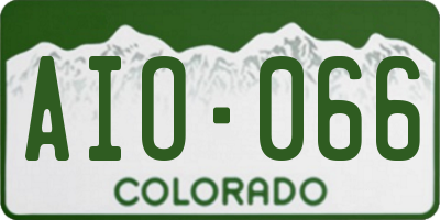 CO license plate AIO066