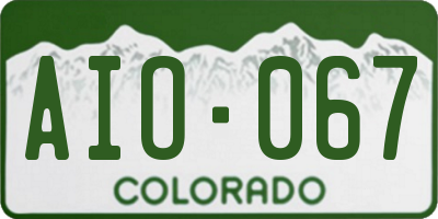 CO license plate AIO067