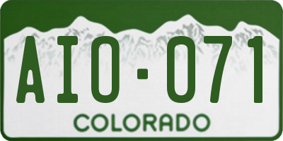 CO license plate AIO071