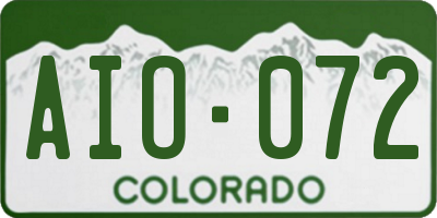 CO license plate AIO072