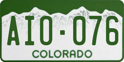 CO license plate AIO076