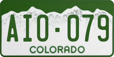 CO license plate AIO079
