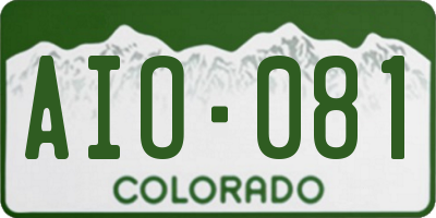 CO license plate AIO081