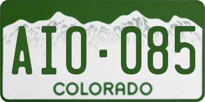 CO license plate AIO085