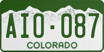 CO license plate AIO087