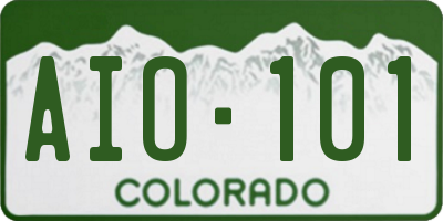 CO license plate AIO101