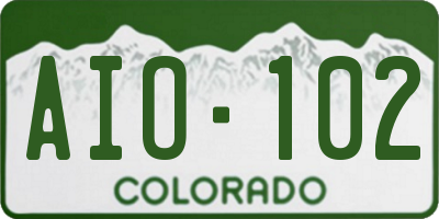 CO license plate AIO102