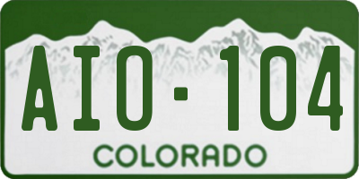 CO license plate AIO104