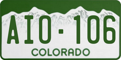 CO license plate AIO106