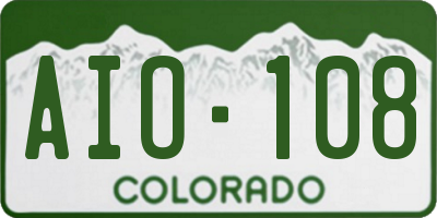 CO license plate AIO108