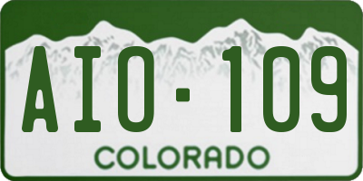 CO license plate AIO109