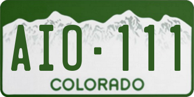 CO license plate AIO111