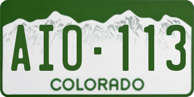 CO license plate AIO113