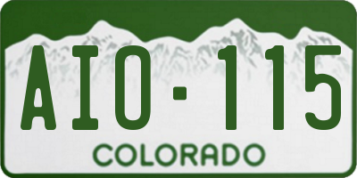 CO license plate AIO115