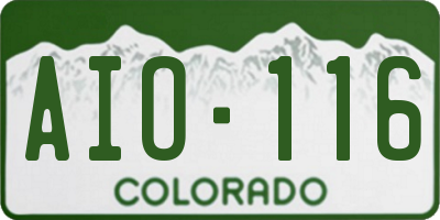 CO license plate AIO116