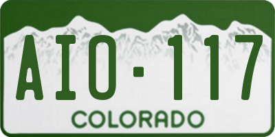 CO license plate AIO117