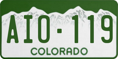 CO license plate AIO119