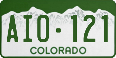 CO license plate AIO121