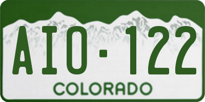 CO license plate AIO122