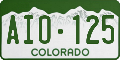 CO license plate AIO125