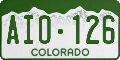 CO license plate AIO126