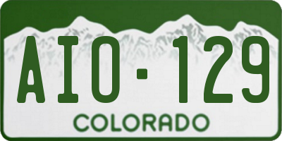 CO license plate AIO129