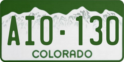 CO license plate AIO130