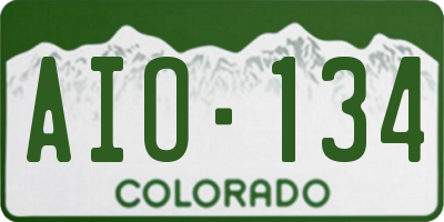 CO license plate AIO134