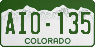 CO license plate AIO135