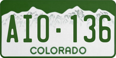 CO license plate AIO136