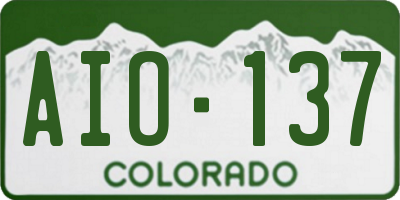 CO license plate AIO137