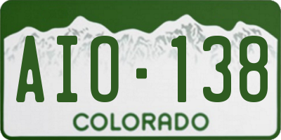 CO license plate AIO138