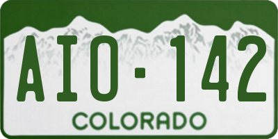 CO license plate AIO142
