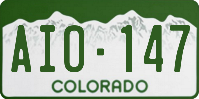 CO license plate AIO147