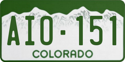 CO license plate AIO151