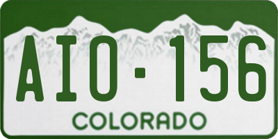 CO license plate AIO156